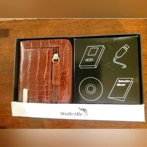 WalletBe Wallet Brown Croco Embossed  Leather With Digital Photo Viewer